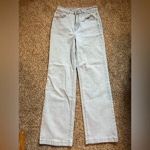 Ettelo Denim Collection Light Blue High Rise Straight Jeans